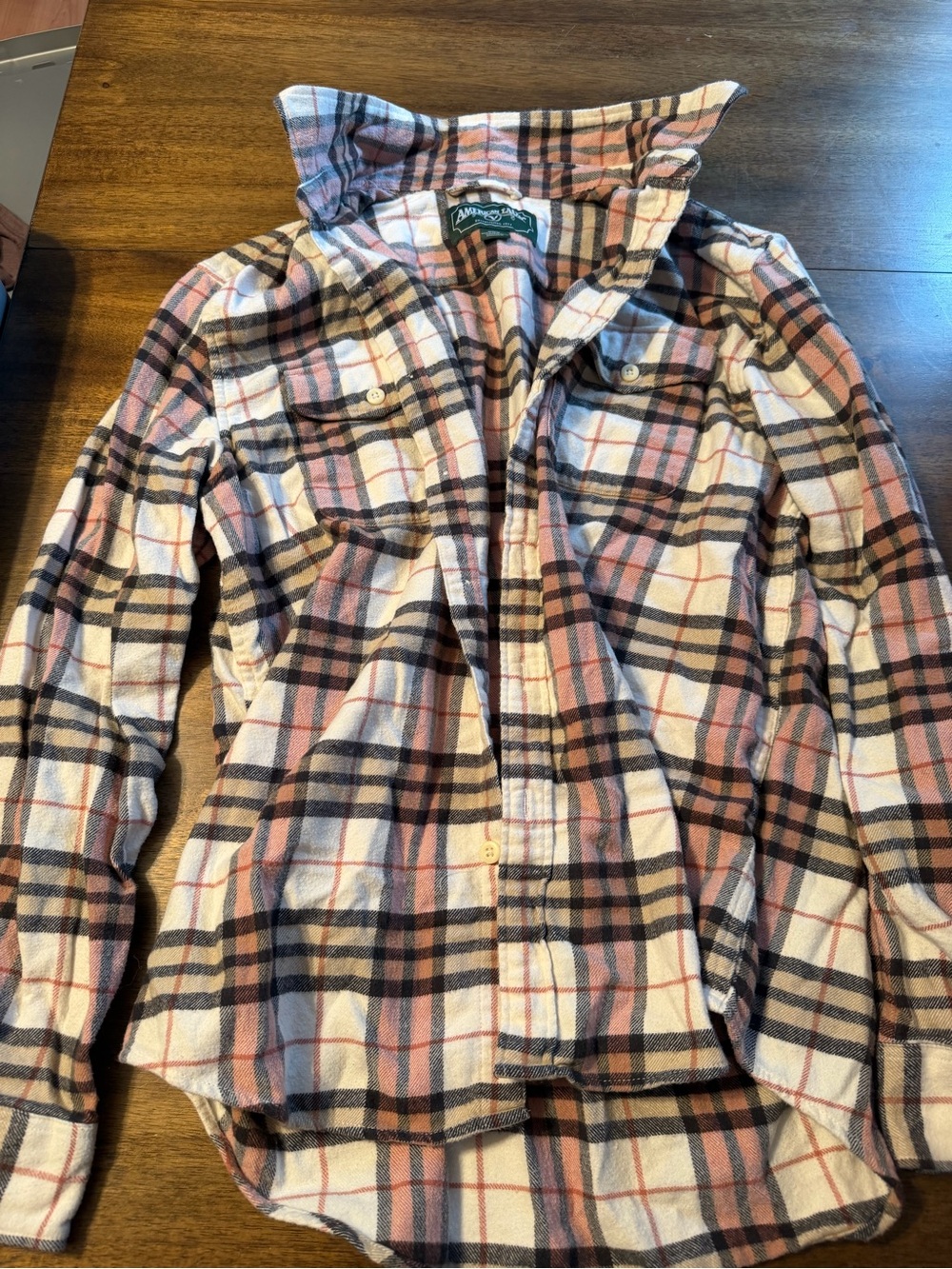 American eagle Pink Plaid Flannel Jacket